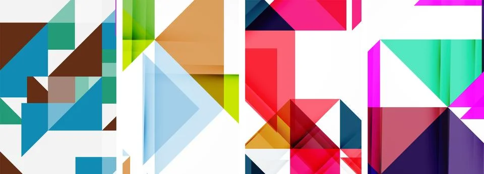 Set of abstract random triangle composition backgrounds. Vector illustration for Illustrazione stock