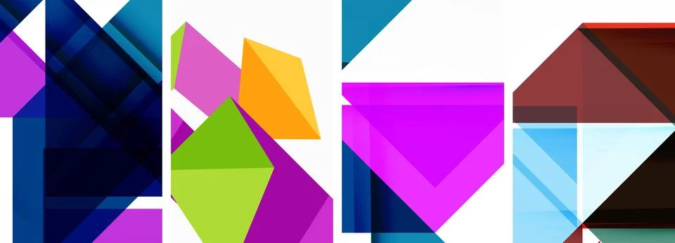 Set of abstract random triangle composition backgrounds. Vector illustration for Illustrazione stock