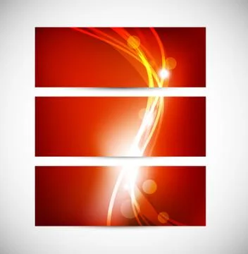 Set of abstract red banners Stock Illustration