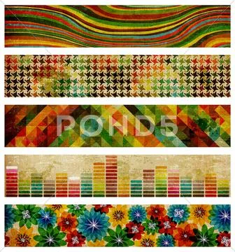 Set of abstract retro backgrounds Stock Illustration