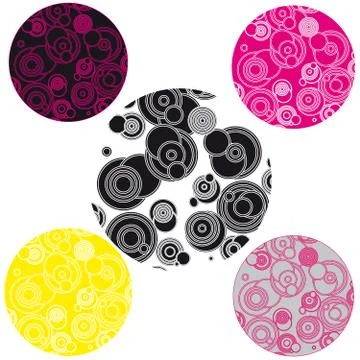 Set of abstract rings on white background Stock Illustration