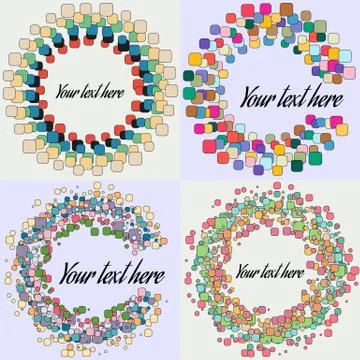 Set of Abstract Round Form with colored Vector Bubbles Illustrazione stock