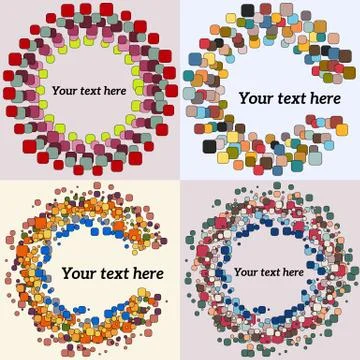 Set of Abstract Round Form with colored Vector Bubbles Illustrazione stock