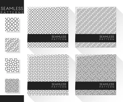 Set of abstract seamless pattern Stock Illustration