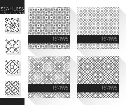 Set of abstract seamless pattern Stock Illustration