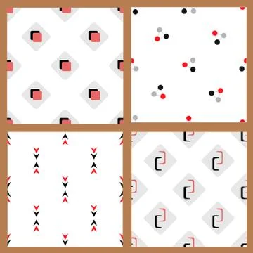 Set of abstract seamless patterns Stock Illustration