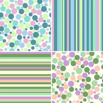 Set of abstract seamless patterns Stock Illustration