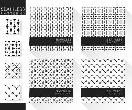 Set of abstract seamless patterns Stock Illustration
