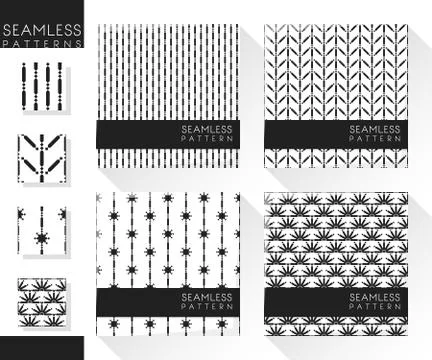 Set of abstract seamless patterns Stock Illustration