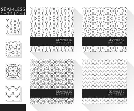 Set of abstract seamless patterns Stock Illustration