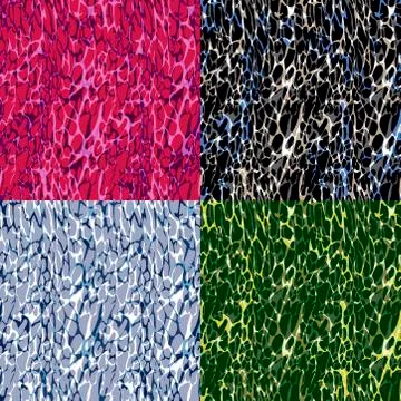Set of Abstract Seamless Patterns. Red, black, green and blue Stock Illustration