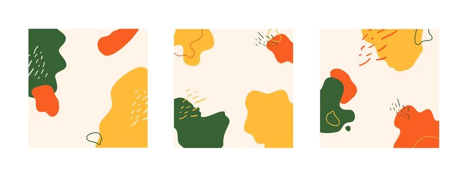 Set of abstract shape backgrounds or patterns. Creative modern graphic design Illustrazione stock