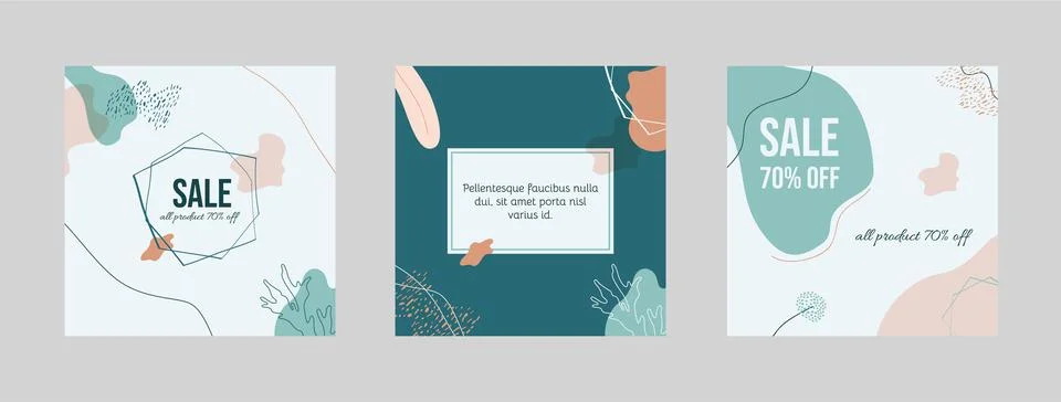 Set of abstract shape backgrounds or patterns. Creative modern graphic design Stock Illustration