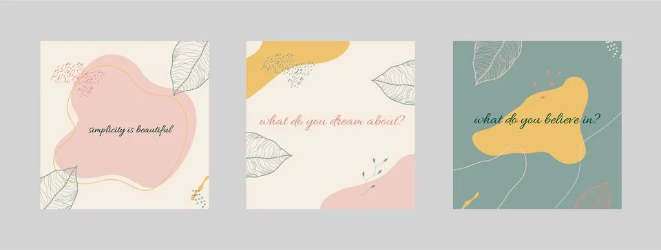 Set of abstract shape backgrounds or patterns. Creative modern graphic design Stock Illustration