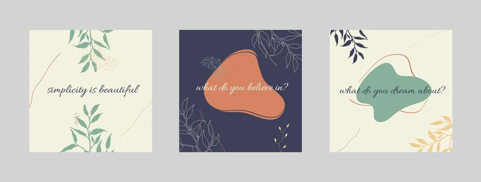 Set of abstract shape backgrounds or patterns. Creative modern graphic design Stock Illustration