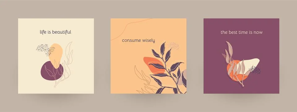 Set of abstract shape backgrounds or patterns. Creative modern graphic design Stock Illustration