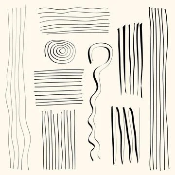 Set of abstract shapes and lines design elements. Modern geometric simple art Stock Illustration