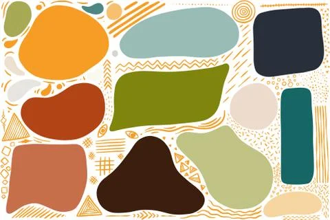 Set of abstract Shaps Hand drawn - Vector illustration Stock Illustration