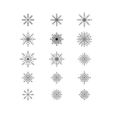 Set of abstract snowflakes. Vector illustration of design elements for wallpa イラスト素材