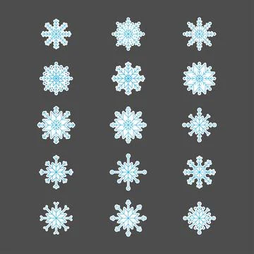 Set of abstract snowflakes. Vector illustration of design elements for wallpa Illustrazione stock