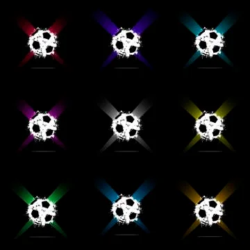 Set abstract Soccer balls Stock Illustration