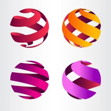 Set of abstract sphere logo Stock Illustration