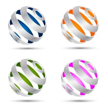 Set of abstract spheres Stock Illustration