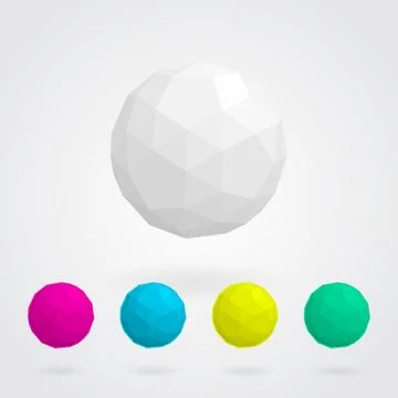 Set of abstract  spheres made of geometric shapes Stock Illustration