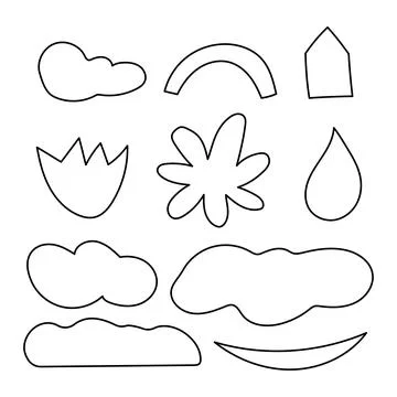 Set of abstract spots, doodle Illustrazione stock