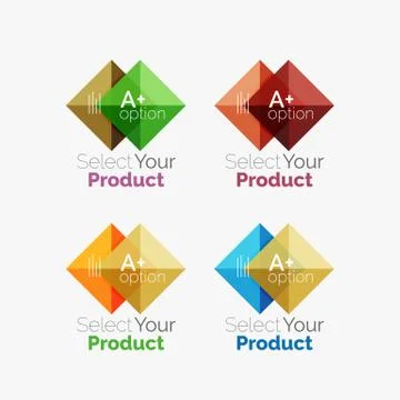 Set of abstract square interface menu navigation button Stock Illustration