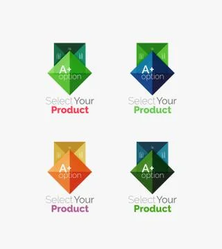Set of abstract square interface menu navigation button Illustration