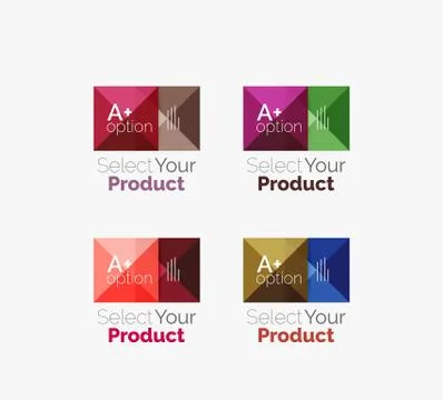 Set of abstract square interface menu navigation button Stock Illustration