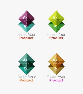 Set of abstract square interface menu navigation button Stock Illustration