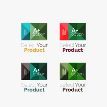 Set of abstract square interface menu navigation button Stock Illustration