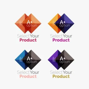 Set of abstract square interface menu navigation button Stock Illustration
