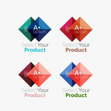 Set of abstract square interface menu navigation button Stock Illustration