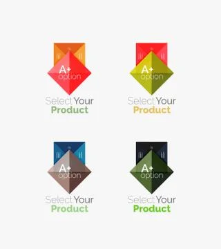 Set of abstract square interface menu navigation button Stock Illustration