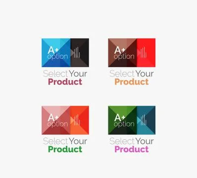 Set of abstract square interface menu navigation button Stock Illustration