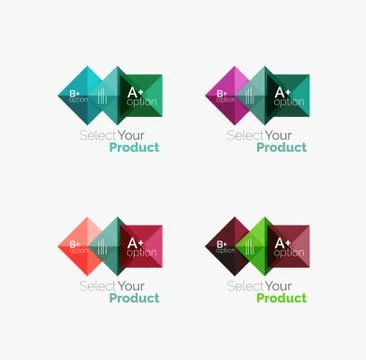 Set of abstract square interface menu navigation button Stock Illustration