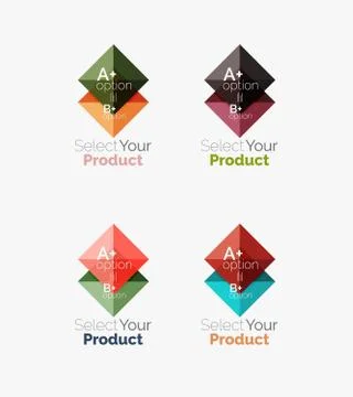 Set of abstract square interface menu navigation button Stock Illustration