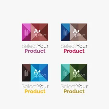 Set of abstract square interface menu navigation button Illustration