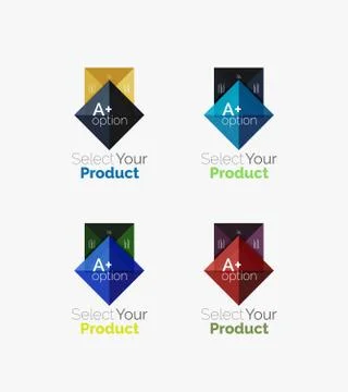 Set of abstract square interface menu navigation button Stock Illustration