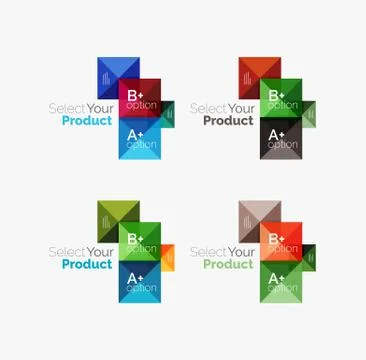 Set of abstract square interface menu navigation button 스톡 일러스트