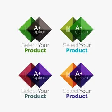 Set of abstract square interface menu navigation button Stock Illustration