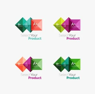 Set of abstract square interface menu navigation button Stock Illustration