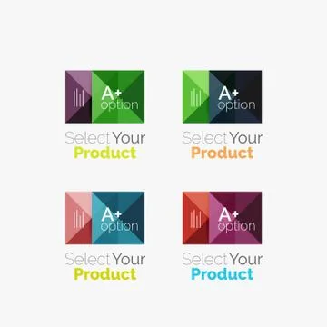 Set of abstract square interface menu navigation button 스톡 일러스트