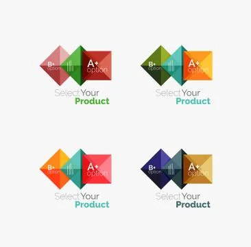 Set of abstract square interface menu navigation button Illustrazione stock