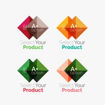 Set of abstract square interface menu navigation button Stock Illustration