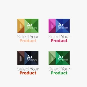 Set of abstract square interface menu navigation button Stock Illustration