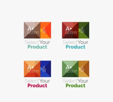 Set of abstract square interface menu navigation button Stock Illustration